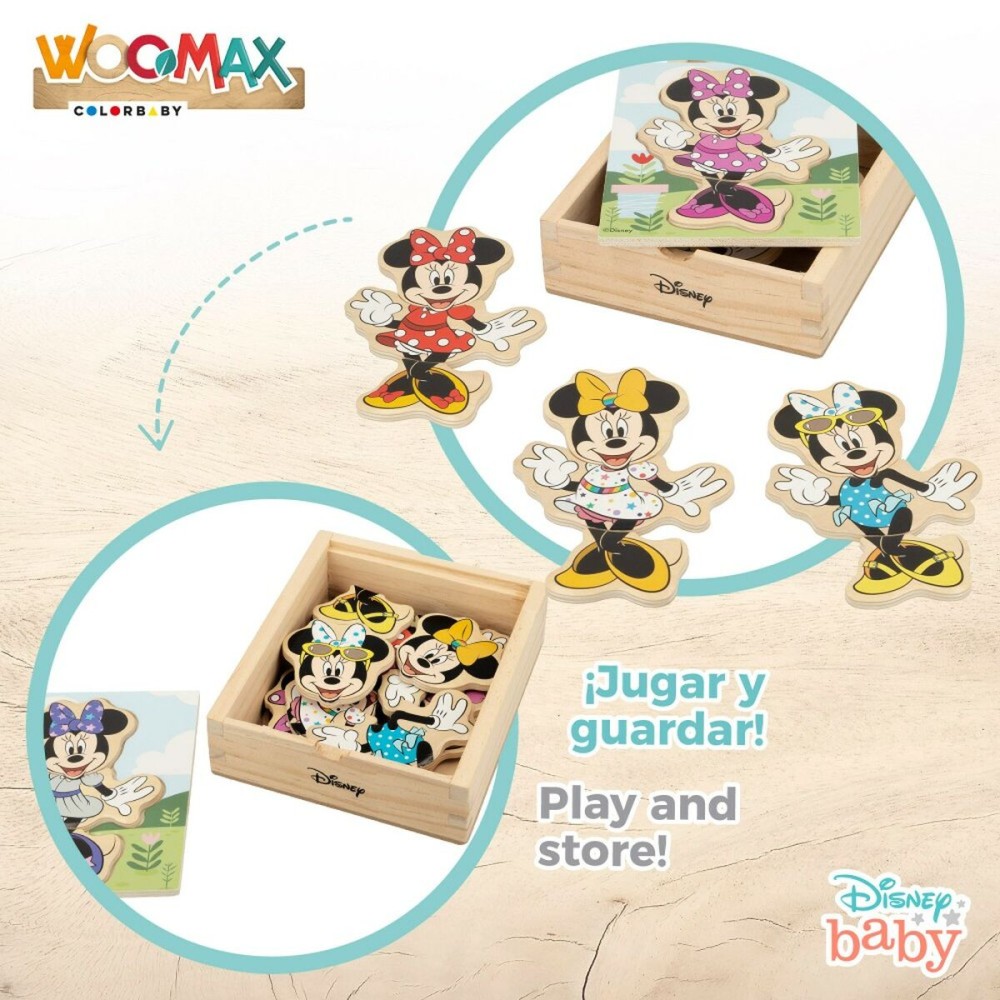 Puzzle enfant en bois Disney + 2 Ans 19 Pièces (12 Unités)