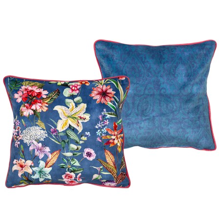 Coussin Romimex Bleu Réversible 45 x 45 x 12 cm