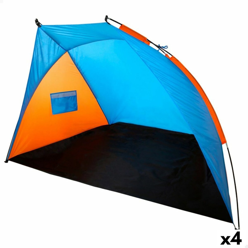 pare-vent de plage Aktive 200 x 120 x 125 cm Bleu Orange (4 Unités)