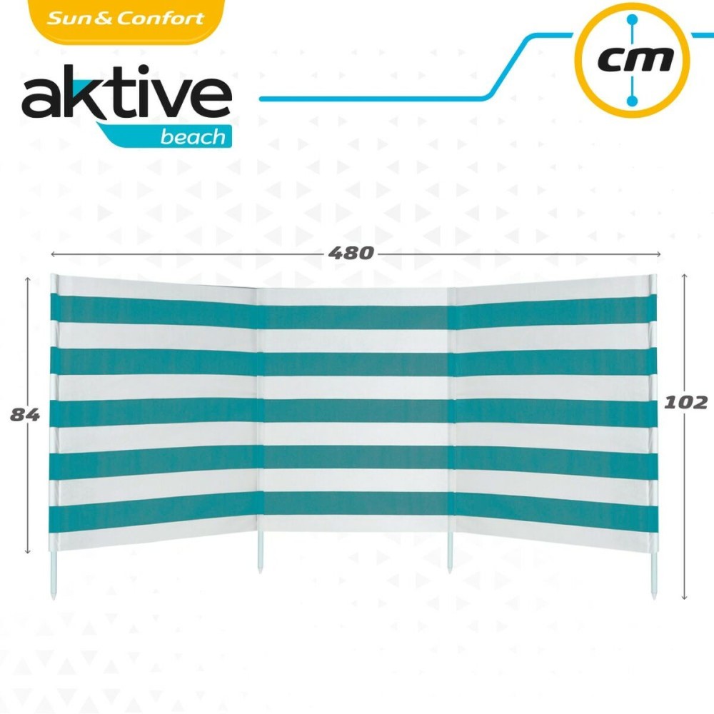 pare-vent de plage Aktive 480 x 102 x 1,5 cm (4 Unités)