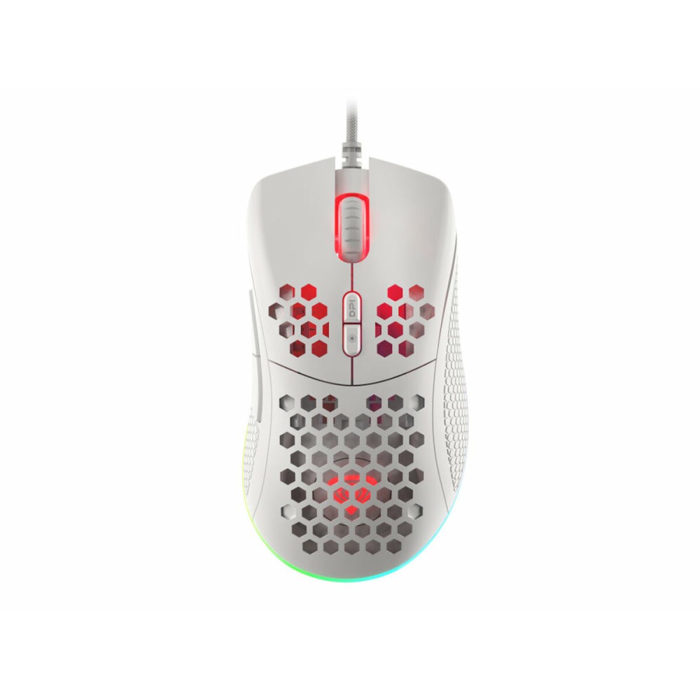 Maus mit Kabel und optischem Sensor Genesis Krypton 555 Weiß 8000 dpi (1 Stück)