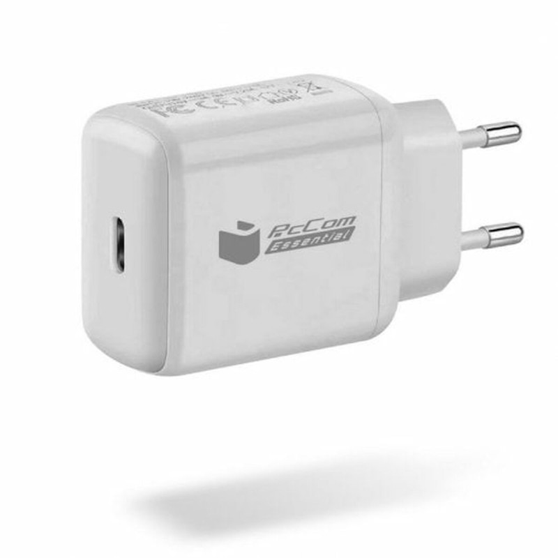 Wand-Ladegerät + USB-C Kabel PcCom Weiß 20 W