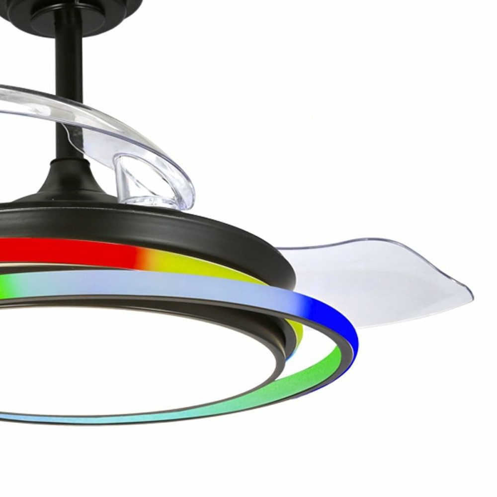Ceiling Fan CristalRecord ANTILA MINI RGB BK RETRAC Black