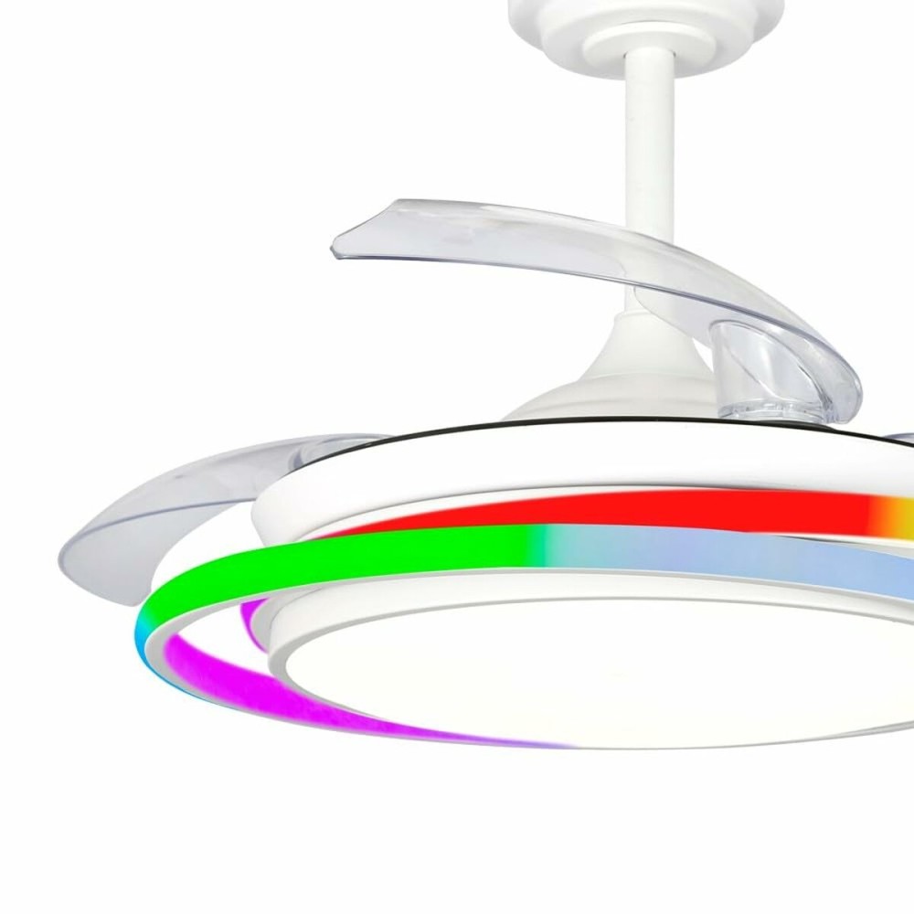 Ceiling Fan CristalRecord ANTILA MINI RGB WH RETRAC White