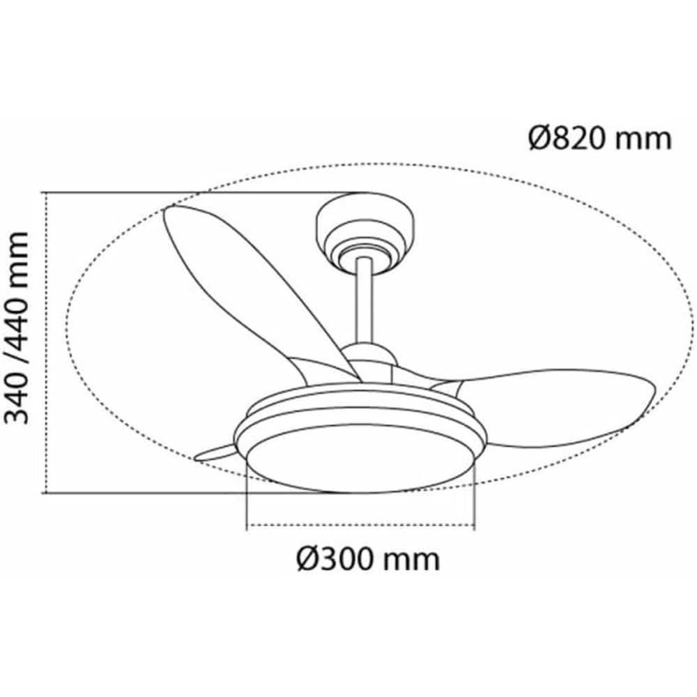 Ceiling Fan CristalRecord STEL EVO MINI RGB RETRAC Transparent