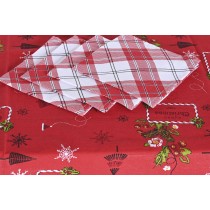 Tischwäsche-Set DKD Home Decor Weiß Rot grün Beige (5 Stücke) (2 Stück)