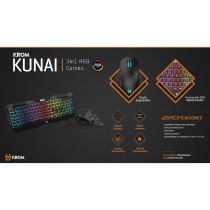Keyboard with Gaming Mouse Krom Kunai Spanish Qwerty