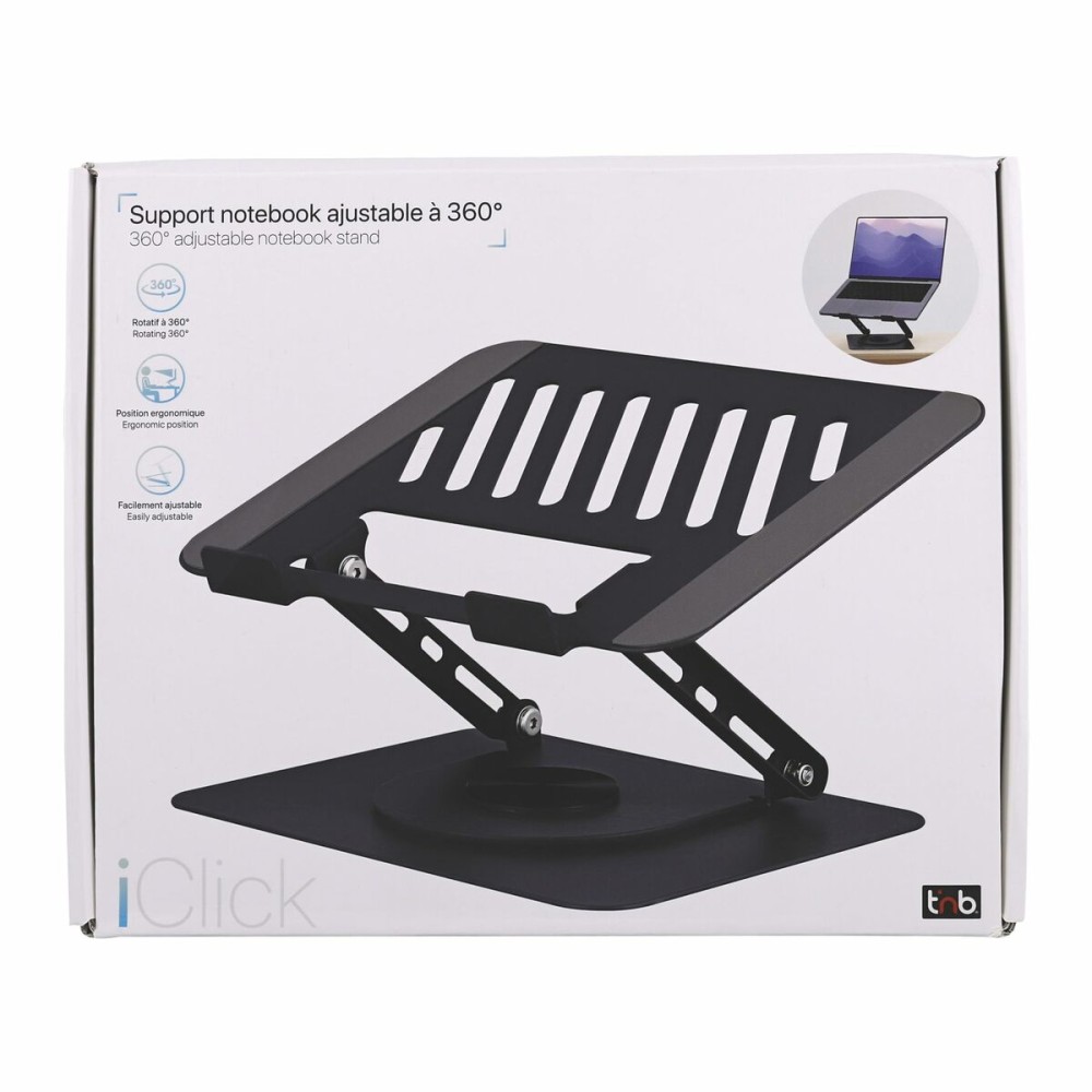 Support pour Ordinateur Portable T'NB iClick Métal Novateur et pratique Rotation à 360°