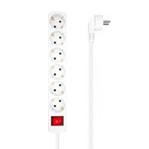 Multiprise 6 Prises avec Interrupteur Aisens A154-0535 Blanc 1,4 m