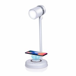 LED lamp with Speaker and Wireless Charger Grundig White 15 W 76 Lm Ø 12 x 34 cm Plastic 3-in-1