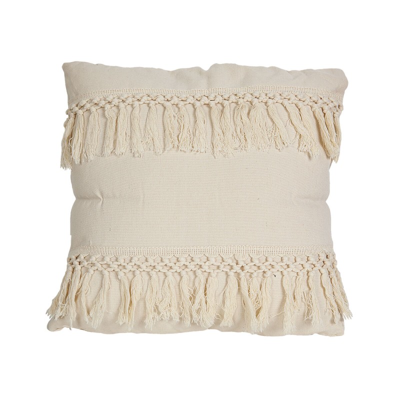 Coussin Romimex Blanc Avec franges 45 x 10 x 45 cm