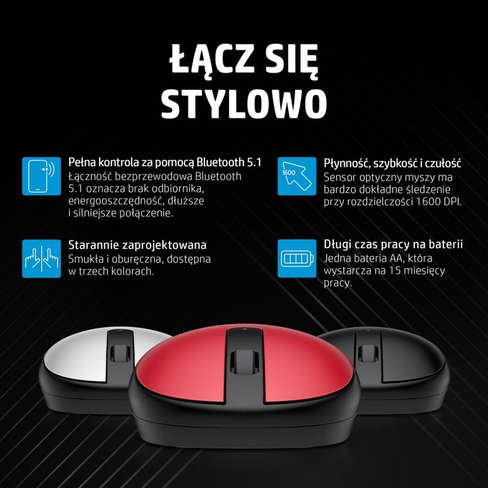Drahtlose Bluetooth Maus HP 793F9AA Weiß