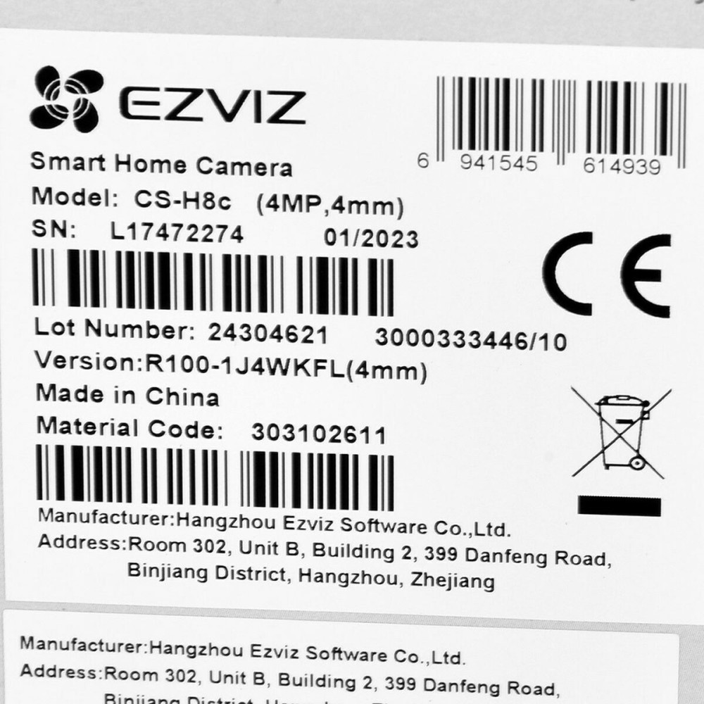Surveillance Camcorder Ezviz CS-H8C-R100-1J4WKFL 4MM