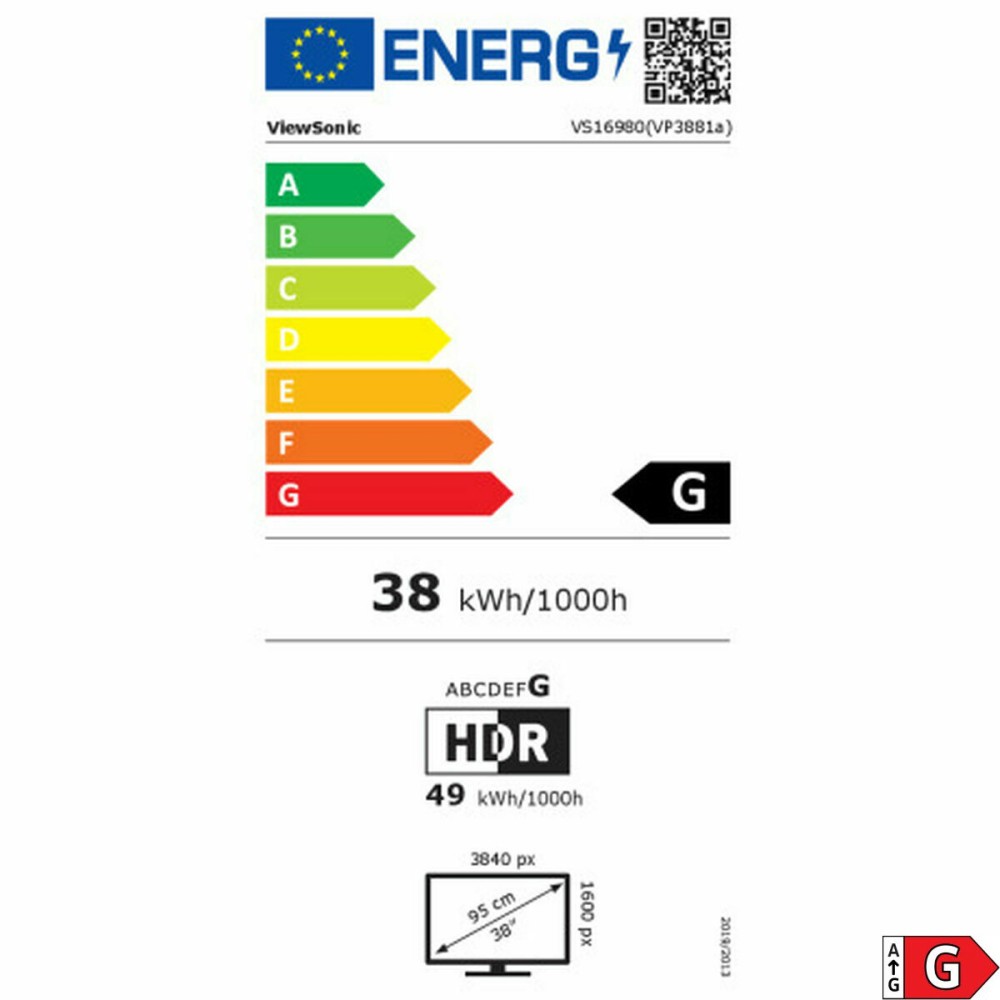 Écran ViewSonic VP3881A 38"