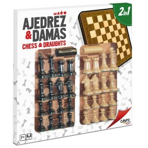 Parcheesi-Brett, Schach und Dame Cayro Holz Kunststoff