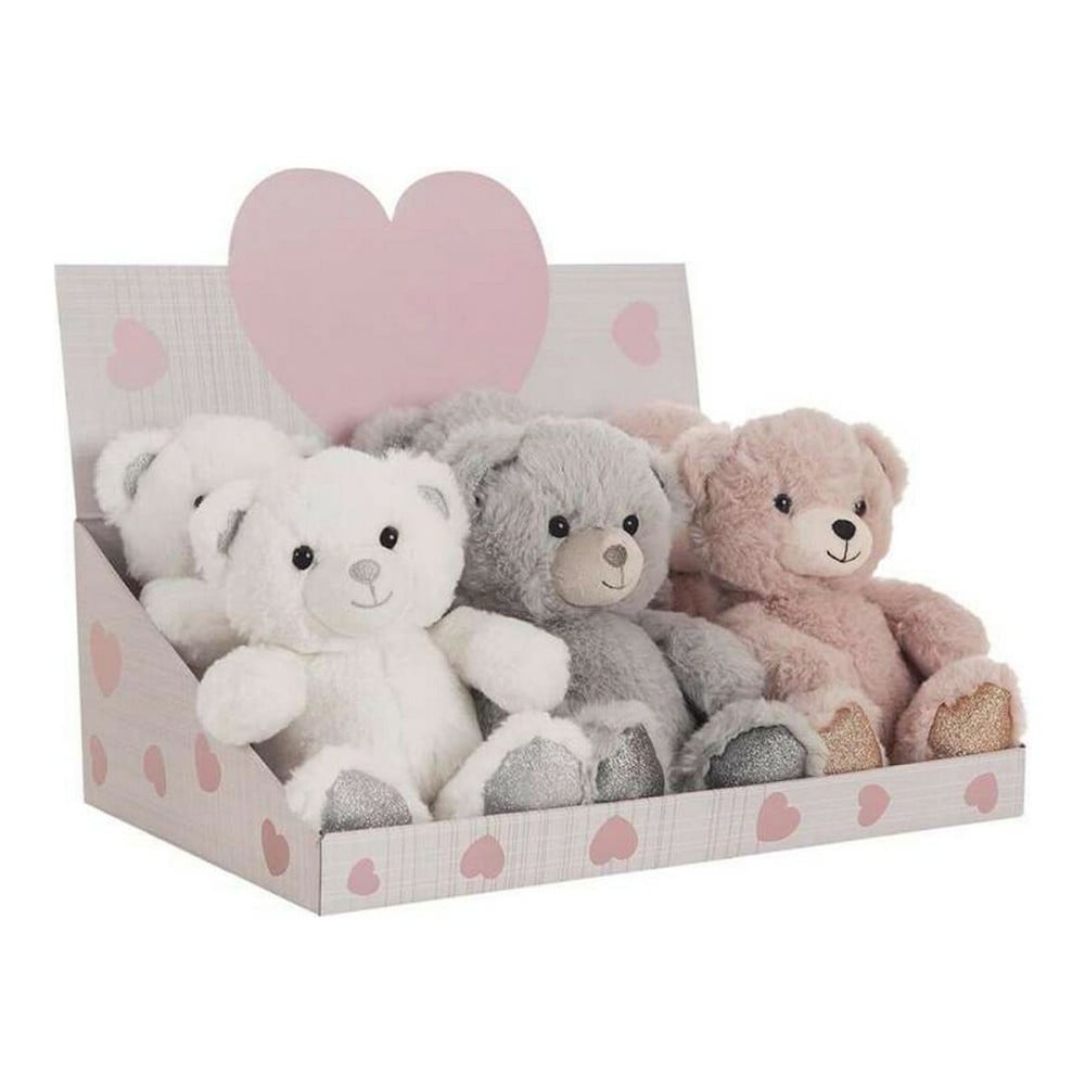 Jouet Peluche Blanc Gris Rose Acrylique 22 cm