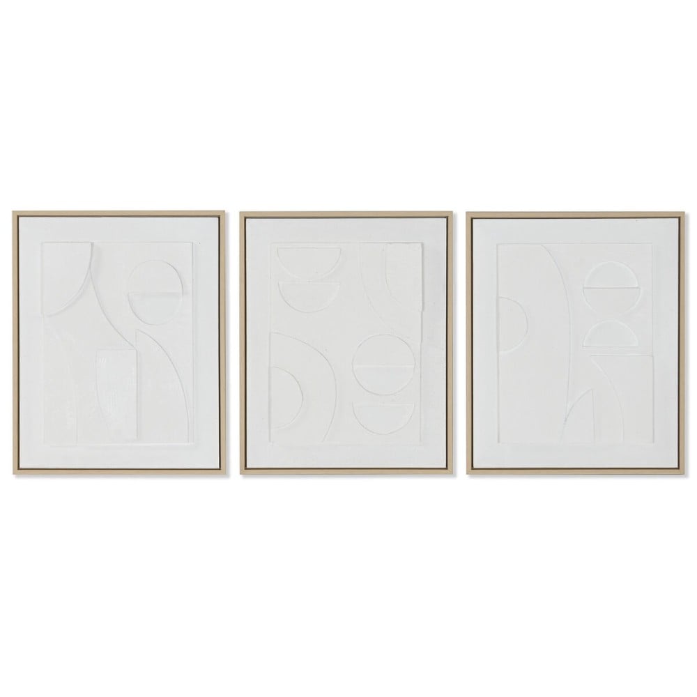 Bild Home ESPRIT Weiß polystyrol Leinwand abstrakt Skandinavisch 40 x 4,8 x 50 cm (3 Stück)