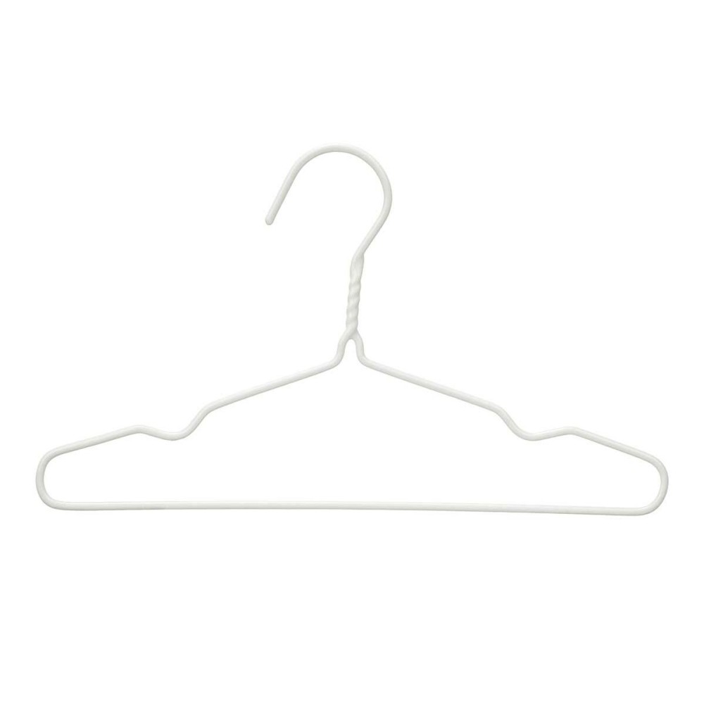 Set of Clothes Hangers Kipit 29100192 White Metal Silicone Children's 30 x 18 x 1 cm (24 Units)