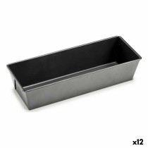 rechteckige Backform Dunkelgrau Metall Kohlenstoffstahl 11,5 x 7,7 x 31 cm (12 Stück)