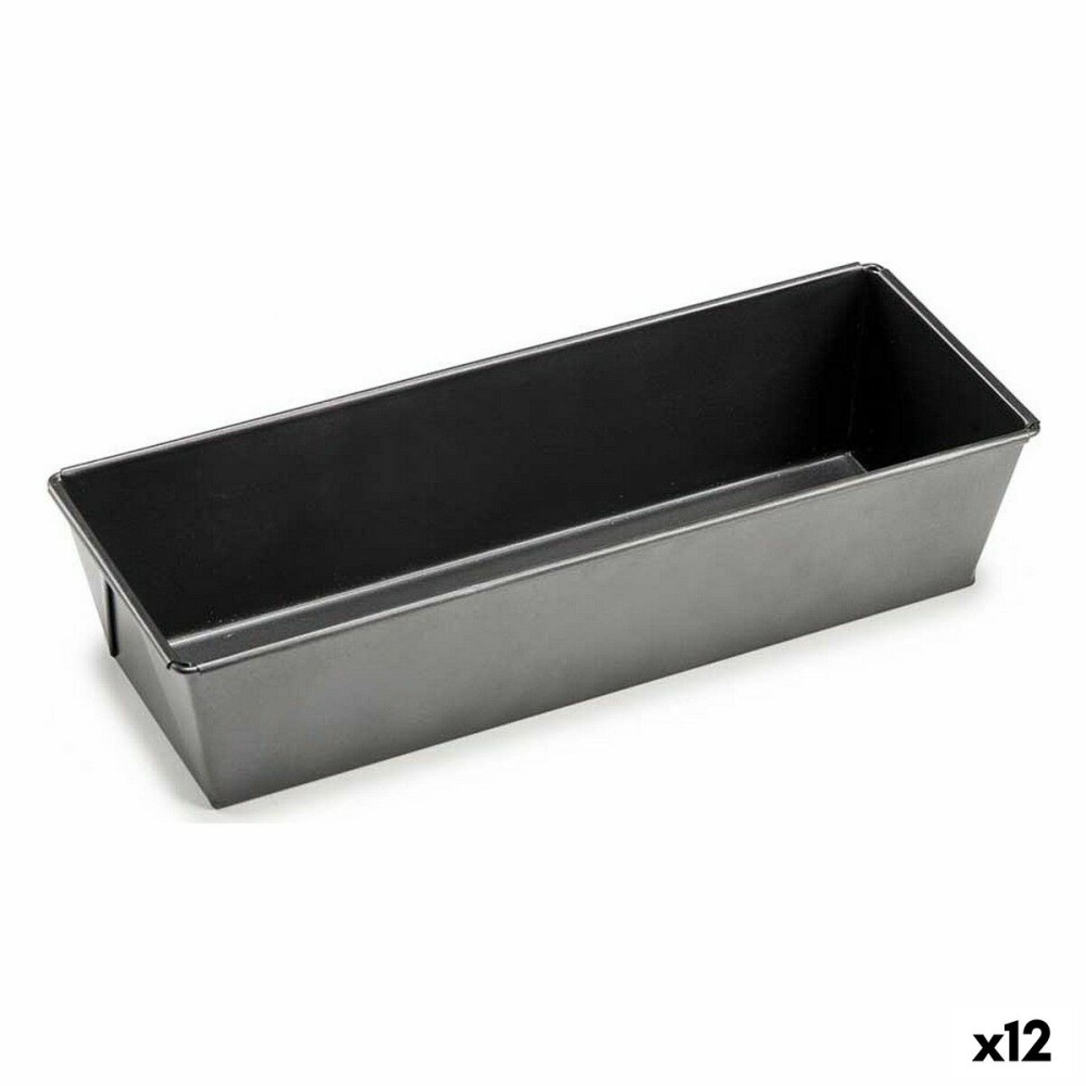 rechteckige Backform Dunkelgrau Metall Kohlenstoffstahl 11,5 x 7,7 x 31 cm (12 Stück)