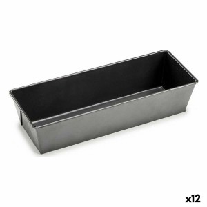 rechteckige Backform Dunkelgrau Metall Kohlenstoffstahl 11,5 x 7,7 x 31 cm (12 Stück)