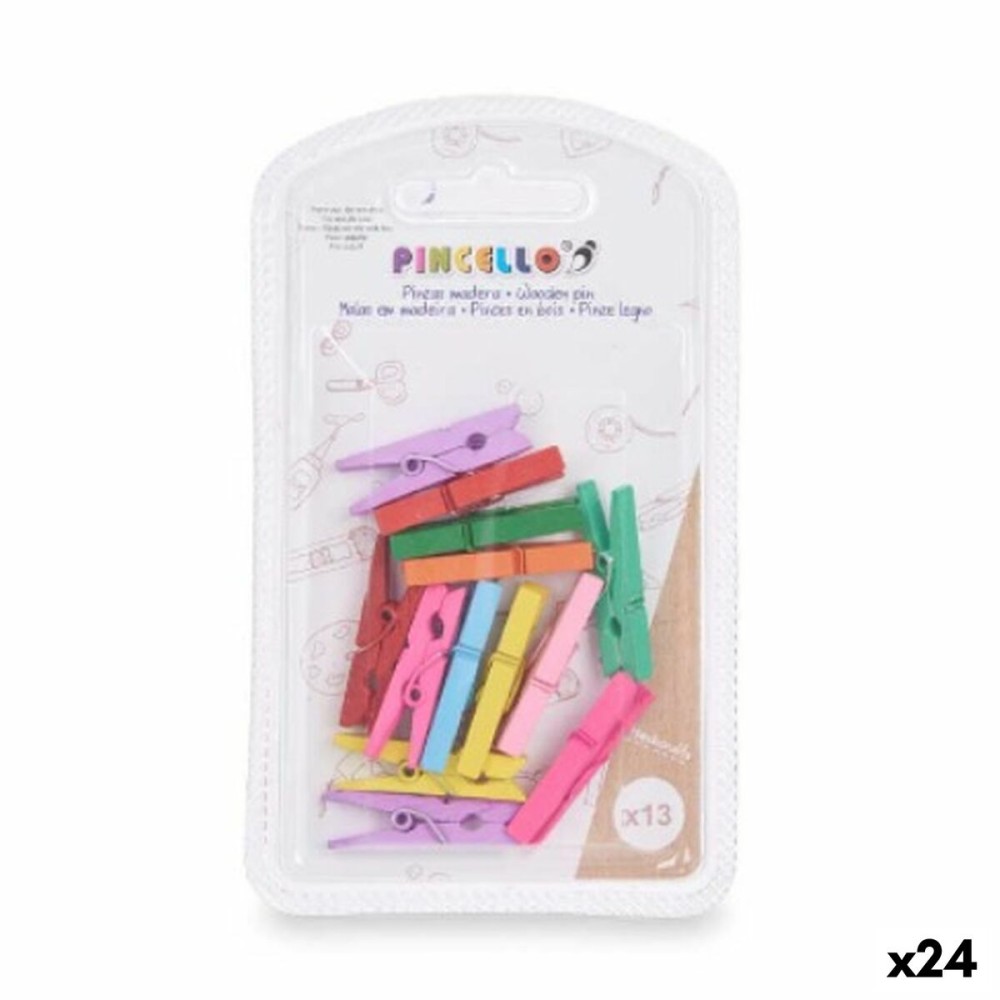 Klammern Pincello 396 Bunt Holz klein (24 Stück)