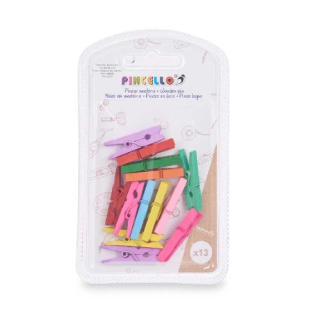Pinces de serrage Pincello 396 Multicouleur Bois Petit (24 Unités)