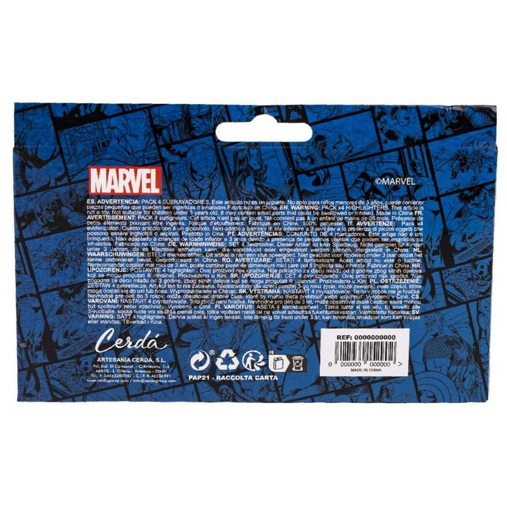 Fluorescent Marker Set The Avengers 4 Pieces