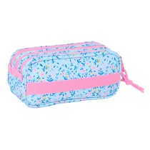 Dreifaches Mehrzweck-Etui Vicky Martín Berrocal Paraíso Rosa Hellblau 21,5 x 10 x 8 cm