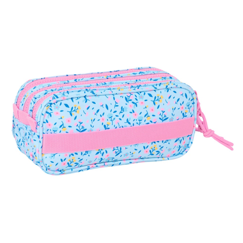 Dreifaches Mehrzweck-Etui Vicky Martín Berrocal Paraíso Rosa Hellblau 21,5 x 10 x 8 cm