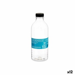 Bouteille Leknes 004041-29 Noir Transparent Plastique 1 L 8,3 x 23 x 8,3 cm (12 Unités)