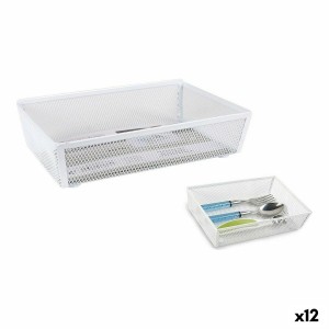 Besteckkasten Confortime Metall Weiß 21,8 x 15,24 x 5,2 cm (12 Stück)
