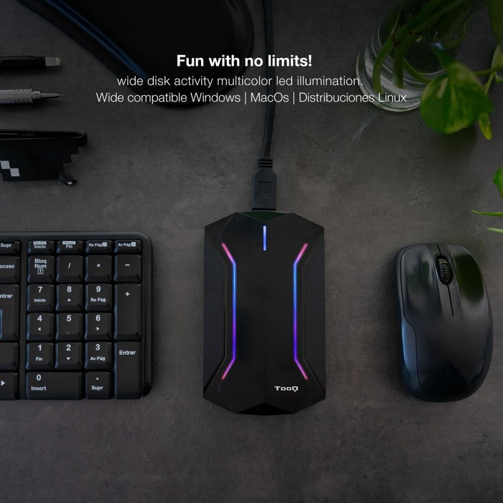 Gehäuse für die Festplatte TooQ TQE-2599RGB Schwarz 2,5"