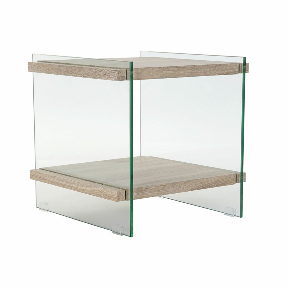 Table de Nuit DKD Home Decor Verre Bois MDF (50 x 50 x 49 cm)