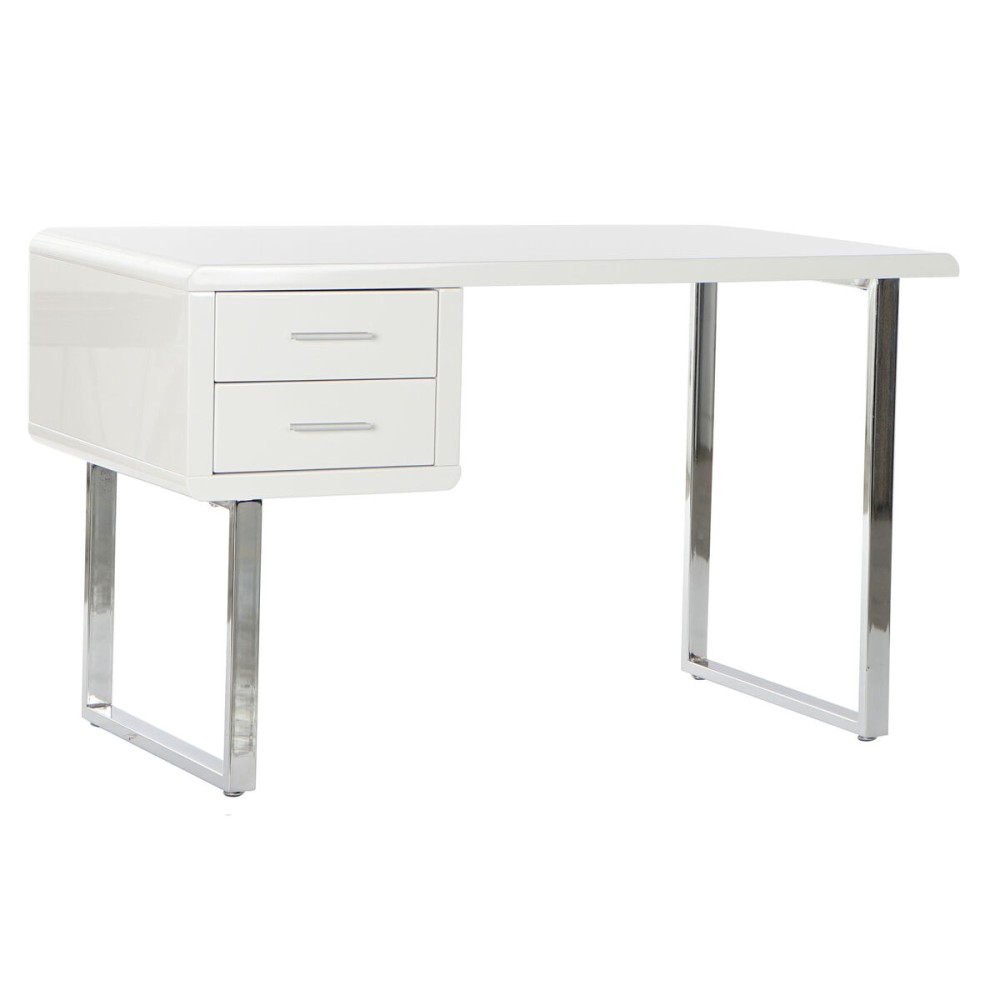 Schreibtisch DKD Home Decor Weiß Silberfarben Metall Holz MDF 120 x 55 x 76 cm