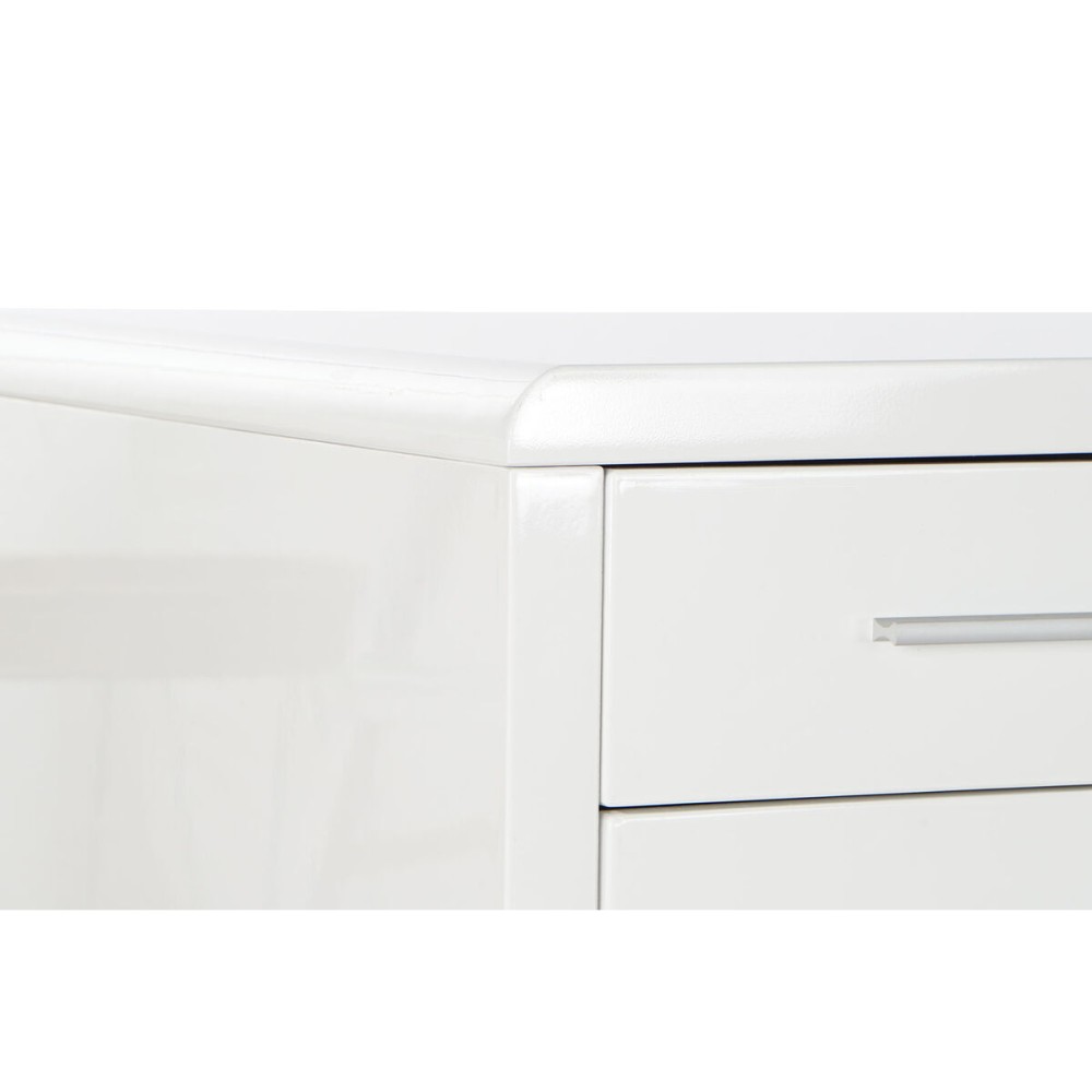 Desk DKD Home Decor White Silver Metal MDF Wood 120 x 55 x 76 cm