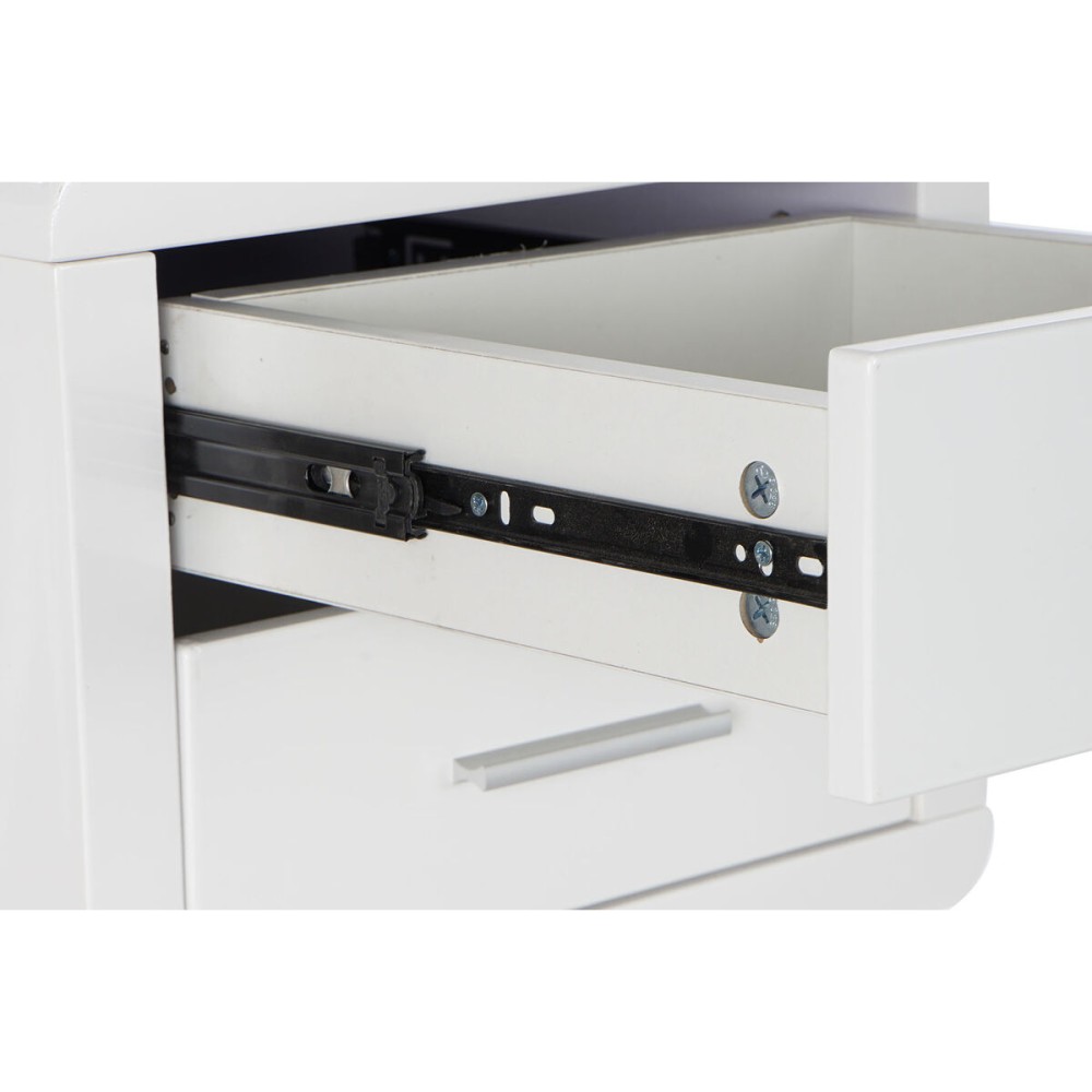 Desk DKD Home Decor White Silver Metal MDF Wood 120 x 55 x 76 cm