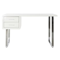 Desk DKD Home Decor White Silver Metal MDF Wood 120 x 55 x 76 cm