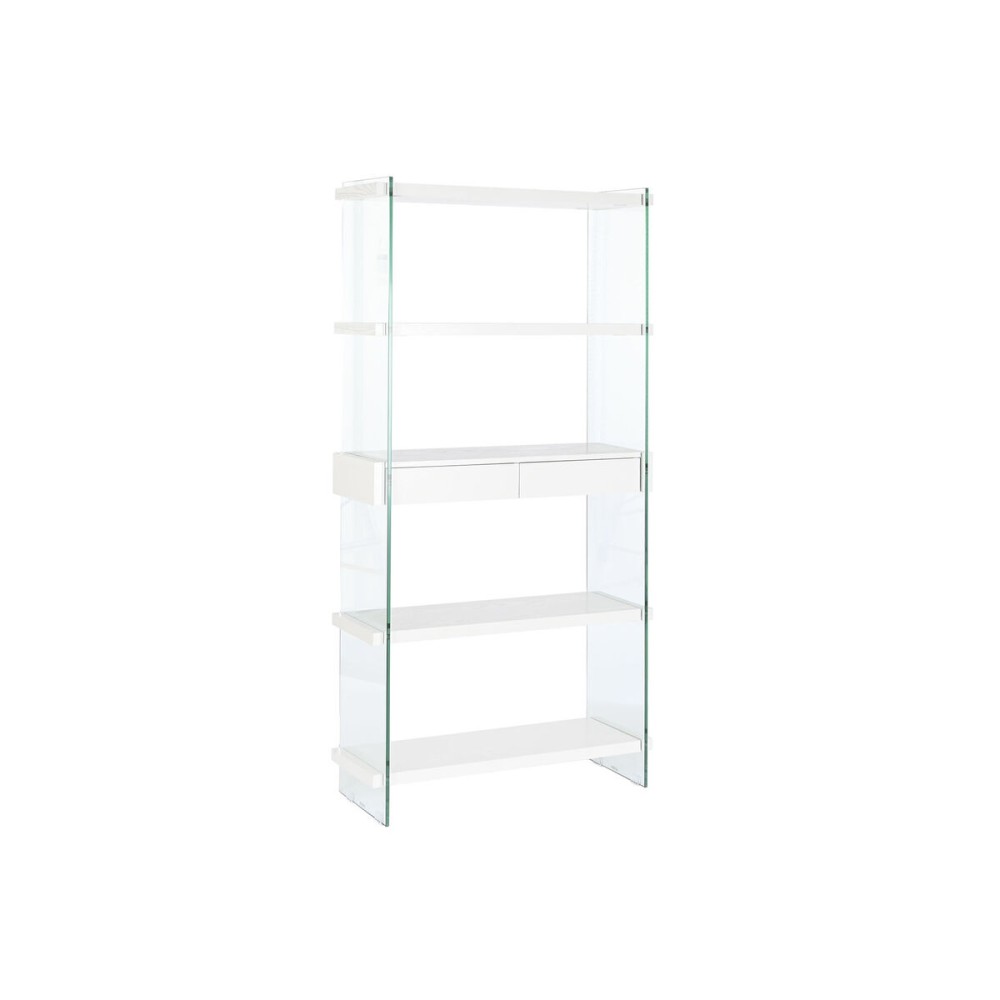 Regal DKD Home Decor Weiß Durchsichtig Kristall Holz MDF 90 x 35 x 180 cm (1)