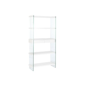 Étagère DKD Home Decor Blanc Transparent Verre Bois MDF 90 x 35 x 180 cm (1)
