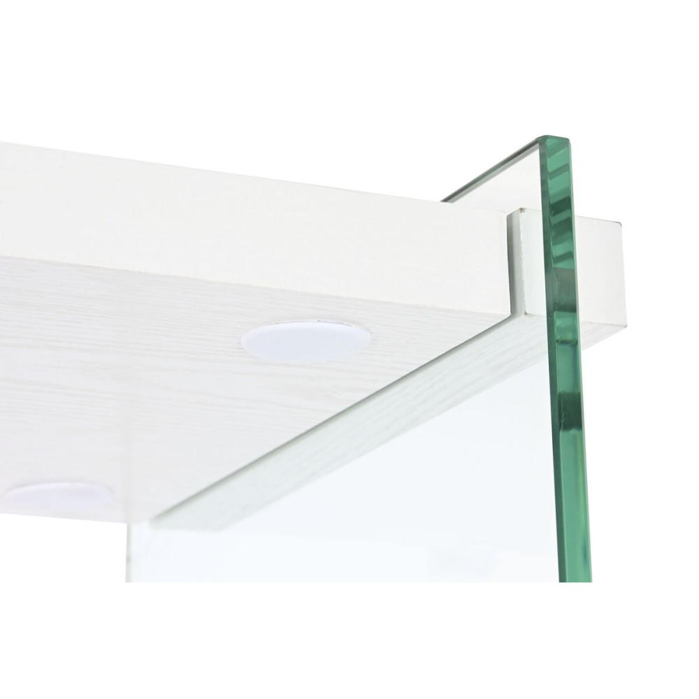 Étagère DKD Home Decor Blanc Transparent Verre Bois MDF 90 x 35 x 180 cm (1)