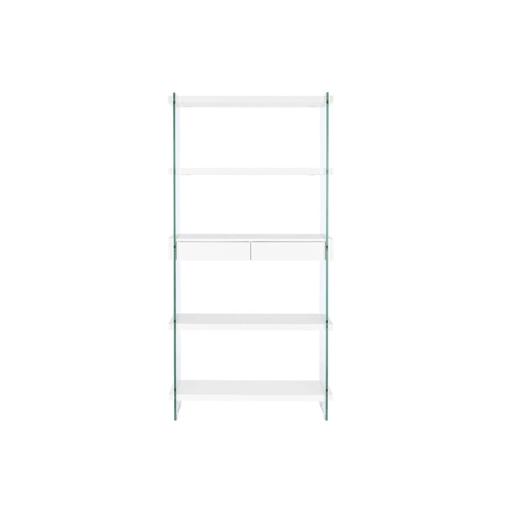 Regal DKD Home Decor Weiß Durchsichtig Kristall Holz MDF 90 x 35 x 180 cm (1)