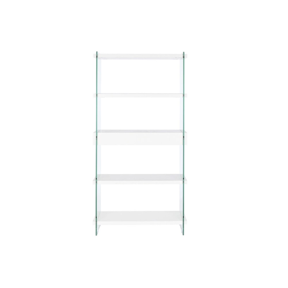 Étagère DKD Home Decor Blanc Transparent Verre Bois MDF 90 x 35 x 180 cm (1)