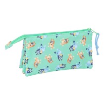 Dreifaches Mehrzweck-Etui Bluey Sisters grün 22 x 12 x 3 cm