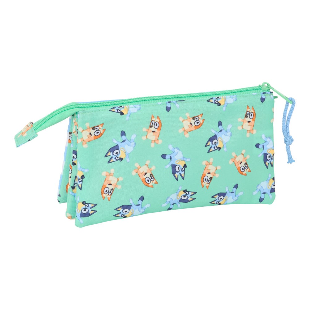 Dreifaches Mehrzweck-Etui Bluey Sisters grün 22 x 12 x 3 cm