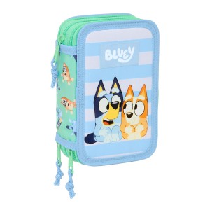 Dreifaches Mehrzweck-Etui Bluey Sisters grün Wasser 12,5 x 19,5 x 5,5 cm 37 Stücke