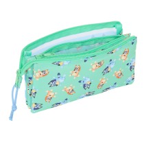 Dreifaches Mehrzweck-Etui Bluey Sisters grün 22 x 12 x 3 cm