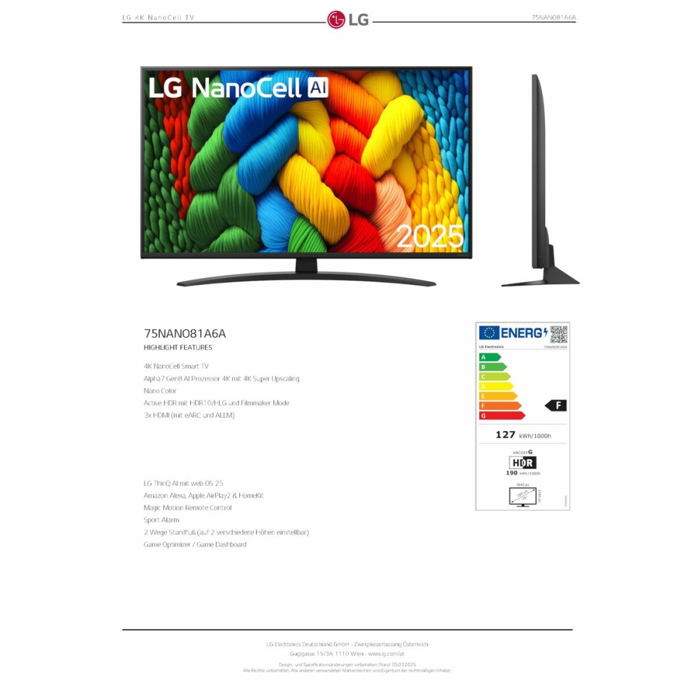 TV intelligente LG 75NANO81A6A