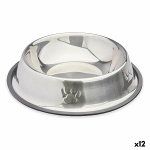 Mangeoire pour chiens Mascow 309 Gris Argenté Caoutchouc Métal 26 x 7 x 26 cm (12 Unités)