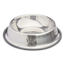 Mangeoire pour chiens Mascow 309 Gris Argenté Caoutchouc Métal 26 x 7 x 26 cm (12 Unités)